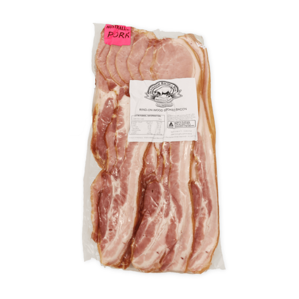 Double Wood Smoked Middle Rasher Bacon (approx 1kg) - Pork - The Meat Wagon