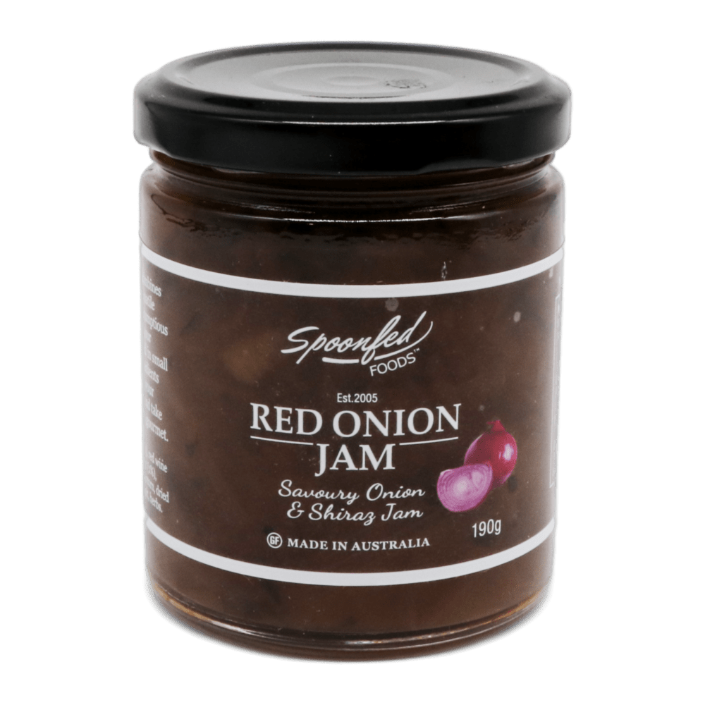 'Red Onion Jam' Savoury Onion & Shiraz Jam 190g (Spoonfed Foods) - Jams, Relishes & Chutneys - The Meat Wagon